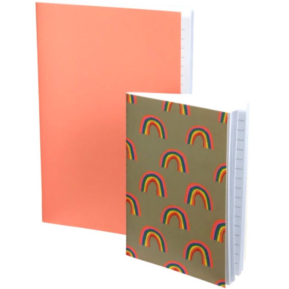 2pk Notebooks 2pk Rainbow and Peach